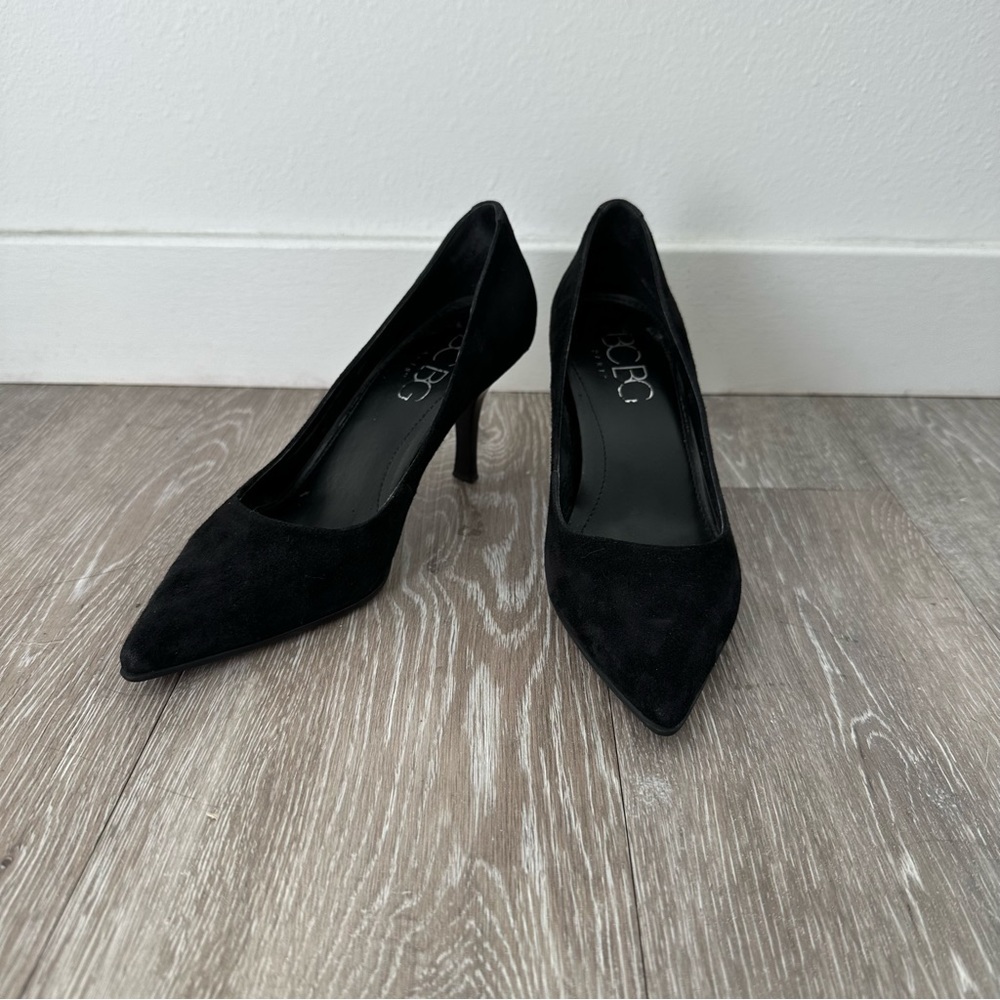 BCBG Black Suede Pumps